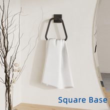 Load image into Gallery viewer, RUACQ Hand Towel Ring,Square Base, Stainless Steel, Matte Black, CQ-87011A-B
