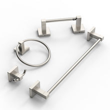 Load image into Gallery viewer, RUACQ 3 Pieces Bathroom Hardware Set, Toilet Paper Holder, Towel Ring, 18-inch Towel Bar, Stainless Steel and Zinc Alloy, Brushed Nickel, CQ-87000-3P-G
