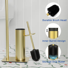 Load image into Gallery viewer, RUACQ Toilet Paper Holder Stand with Toilet Brush and Holder Set, 304 Stainless Steel, Weighted Base, Heavy Duty, Brushed Nickel, CQ-4081-G
