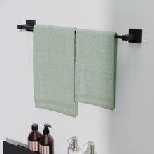 Load image into Gallery viewer, RUACQ Adjustable Towel Bar 13.8 to 24 inch, Square Base, Stainless Steel, Matte Black, CQ-87001S-B
