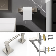 Load image into Gallery viewer, RUACQ Toilet Paper Holder and Towel Ring Bathroom Accessories Hardware Set, Stainless Steel and Zinc Alloy, Brushed Nickel,   CQ-87010-2P-N
