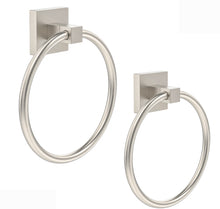 Load image into Gallery viewer, RUACQ Hand Towel Ring Wall Mounted, Square Base, Stainless Steel, Heavy Duty, Brushed Nickel, CQ-87011-N
