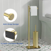 Load image into Gallery viewer, RUACQ Toilet Paper Holder Stand with Toilet Brush and Holder Set, 304 Stainless Steel, Weighted Base, Heavy Duty, Brushed Nickel, CQ-4081-G

