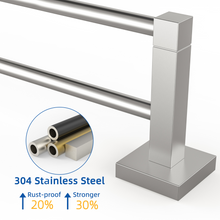 Load image into Gallery viewer, RUACQ 24inch Towel Rack, Square Base, Steeless Steel, Brushed Nickel, CQ-87002-N
