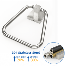 Load image into Gallery viewer, RUACQ Hand Towel Ring,Square Base, Stainless Steel, Brushed Nickel, CQ-87011A-N
