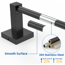 Load image into Gallery viewer, RUACQ 24inch Towel Bar Wall Mounted, One-piece Rod, Stainless Steel, Matte Black, CQ-87001-24-B
