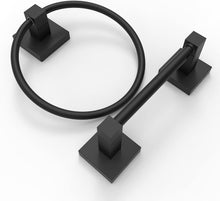 Load image into Gallery viewer, RUACQ Toilet Paper Holder and Towel Ring Bathroom Accessories Hardware Set, Stainless Steel and Zinc Alloy, Chrome, CQ-87010-2P-C
