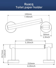 Load image into Gallery viewer, RUACQ Toilet Paper Holder Wall Mounted with Double Post Pivoting, Stainless Steel, Brushed Gold, CQ-61610-G

