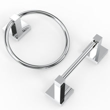 Load image into Gallery viewer, RUACQ 4 Pieces Bathroom Hardware Set, Toilet Paper Holder, Towel Ring, Towel Hook, 18-inch Towel Bar, Stainless Steel and Zinc Alloy, Matte Black, CQ-870B-4P
