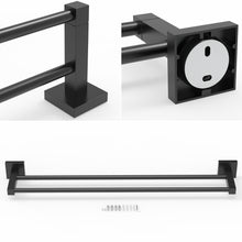 Load image into Gallery viewer, RUACQ 24inch Towel Rack, Square Base, Steeless Steel, Matte Black, CQ-87002-B
