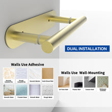 Load image into Gallery viewer, RUACQ Adhesive Toilet Paper Holder, Double Post Pivoting, Stainless Steel, Brushed Nickel, CQ-71710MD-N
