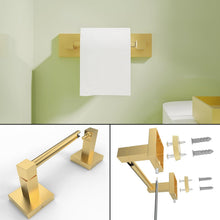 Load image into Gallery viewer, RUACQ Toilet Paper Holder and Towel Ring Bathroom Accessories Hardware Set, Stainless Steel and Zinc Alloy, Brushed Nickel, CQ-87010-2P-G
