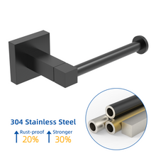 Load image into Gallery viewer, RUACQ Toilet Paper Holder Wall Mount,Square Base,Stainless Steel, Matte Black,CQ-87010A-B
