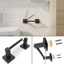 Load image into Gallery viewer, RUACQ 4 Pieces Bathroom Hardware Set, Toilet Paper Holder, Towel Ring, Towel Hook, 18-inch Towel Bar, Stainless Steel and Zinc Alloy, Matte Black, CQ-870B-4P
