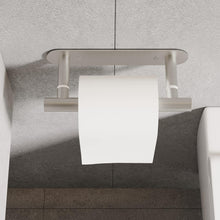 Load image into Gallery viewer, RUACQ Adhesive Toilet Paper Holder, Double Post Pivoting, Stainless Steel, Brushed Nickel, CQ-71710MD-N
