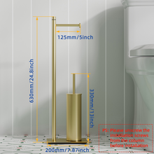 Load image into Gallery viewer, RUACQ Toilet Paper Holder Stand with Toilet Brush and Holder Set, 304 Stainless Steel, Weighted Base, Heavy Duty, Brushed Nickel, CQ-4081-G

