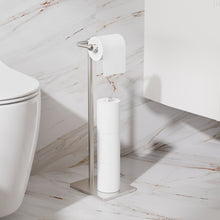 Load image into Gallery viewer, RUACQ Toilet Paper Holder Stand with Storage for 4 Rolls, Post Pivoting Design, Stable Weighted Base, SUS304 Stainless Steel, Brushed Nickel, CQ-4802-N
