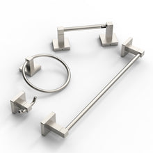 Load image into Gallery viewer, RUACQ Toilet Paper Holder and Towel Ring Bathroom Accessories Hardware Set, Stainless Steel and Zinc Alloy, Chrome, CQ-87010-2P-C
