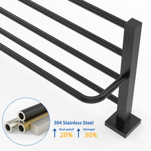 Load image into Gallery viewer, RUACQ 24inch Towel Rack, Square Base, SUS 304 Stainless Steel, Heavy Duty, Brushed Nickel, CQ-8831-N
