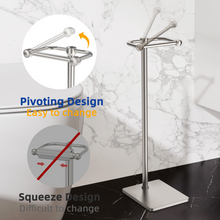 Load image into Gallery viewer, RUACQ Toilet Paper Holder Stand with Post Pivoting Design, Stable Weighted Base, SUS304 Stainless Steel, Brushed Nickel, CQ-4801-N
