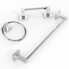 Load image into Gallery viewer, RUACQ Toilet Paper Holder and Towel Ring Bathroom Accessories Hardware Set, Stainless Steel and Zinc Alloy, Chrome, CQ-87010-2P-C
