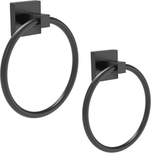 Load image into Gallery viewer, RUACQ Hand Towel Ring Wall Mounted, Square Base, Stainless Steel, Heavy Duty, Brushed Nickel, CQ-87011-N
