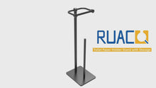 Load and play video in Gallery viewer, RUACQ Toilet Paper Holder Stand with Storage for 4 Rolls, Post Pivoting Design, Stable Weighted Base, SUS304 Stainless Steel, Matte Black, CQ-4802-B
