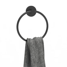 Load image into Gallery viewer, Matte Black Round Pivoting Toilet Paper Holder Set
