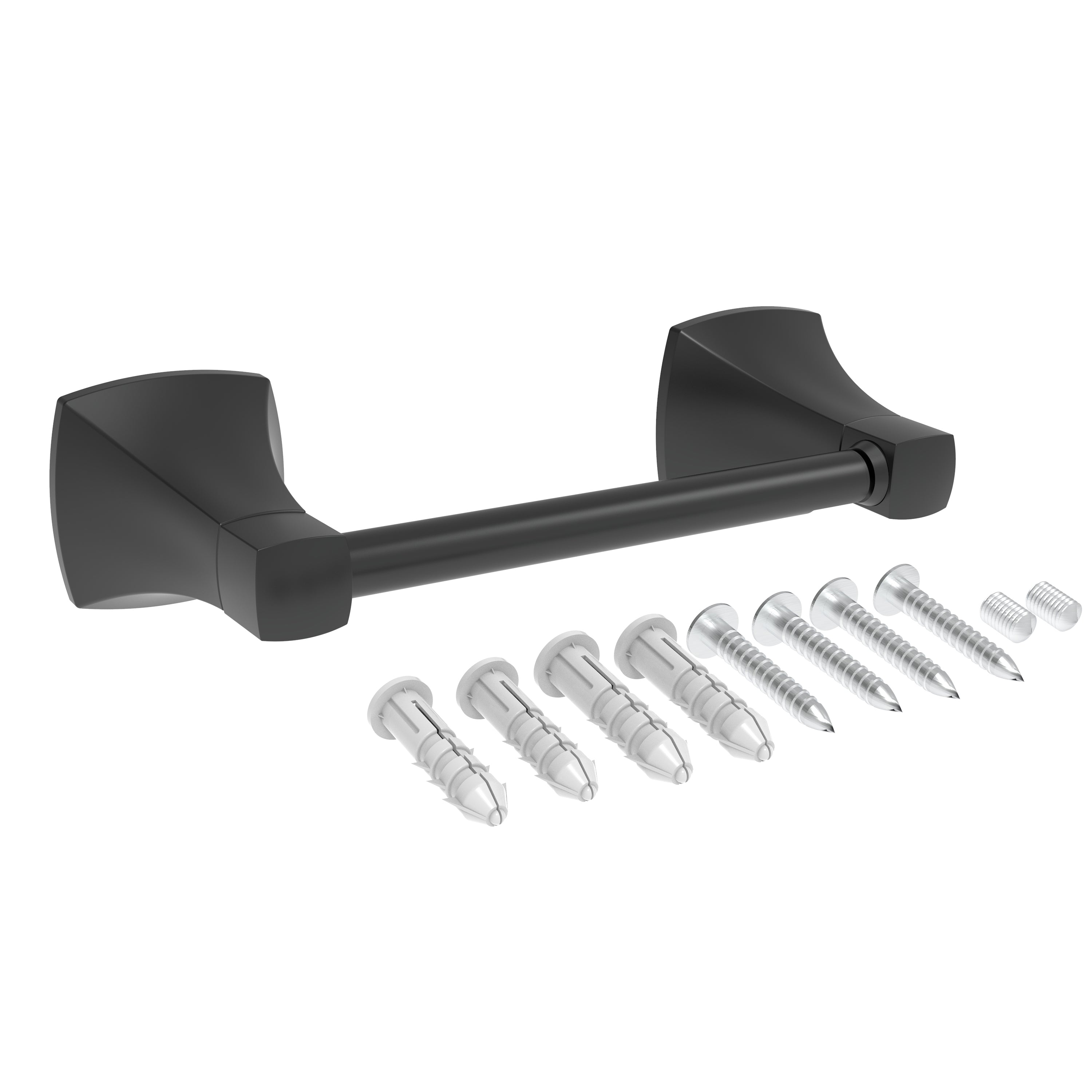 Double Post Pivoting Toilet Paper Holder Matte Black 97410C-B