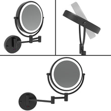 Load image into Gallery viewer, LED Wall-Mount Sensor Makeup Mirror Matte Black
