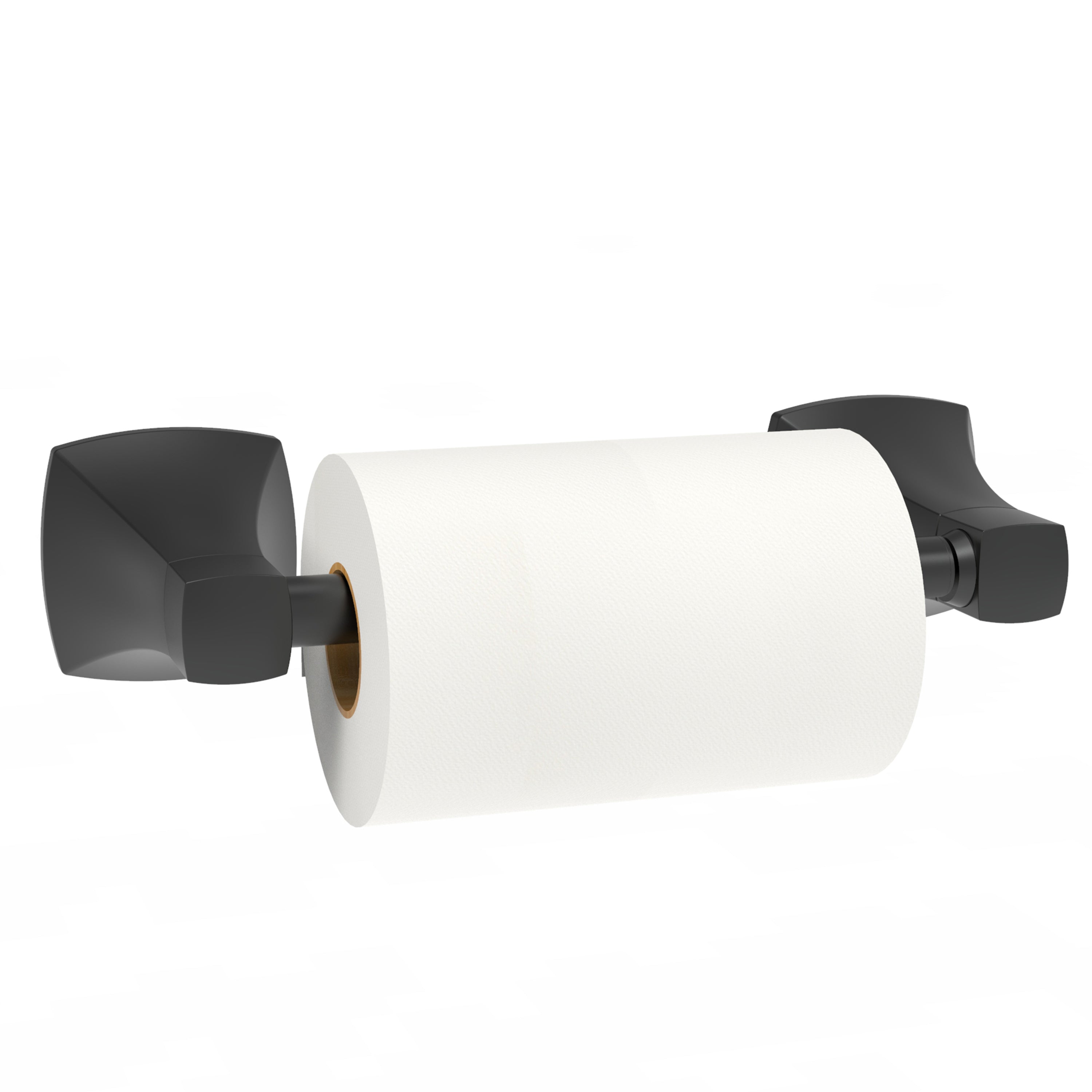 Double Post Pivoting Toilet Paper Holder Matte Black 97410C-B
