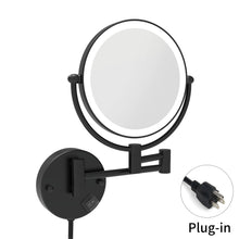 Load image into Gallery viewer, LED Wall-Mount Makeup Mirror Brushed Nickel 10X Magnification

