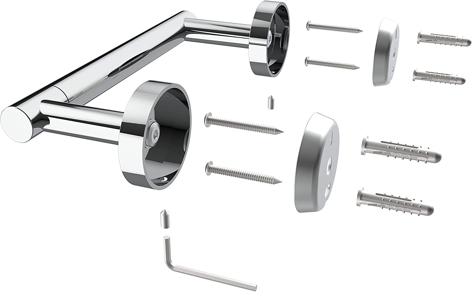 Matte Black Double Post Pivoting Wall Mounted Stainless Steel Toilet Paper Holder for Bathroom RV, by FIXSEN