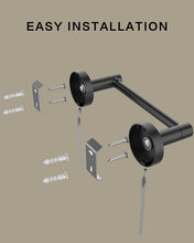 Load image into Gallery viewer, Double Post Pivoting Toilet Paper Holder Matte Black 51510C-B
