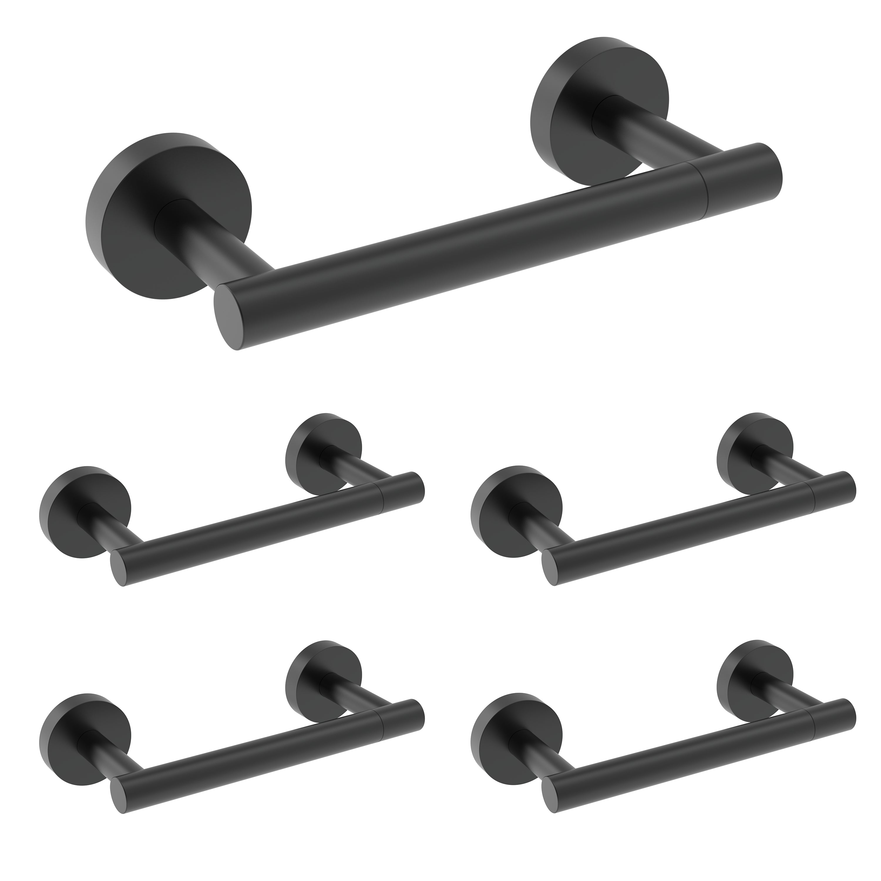 Matte Black Double Post Pivoting Wall Mounted Stainless Steel Toilet Paper Holder for Bathroom RV, by FIXSEN