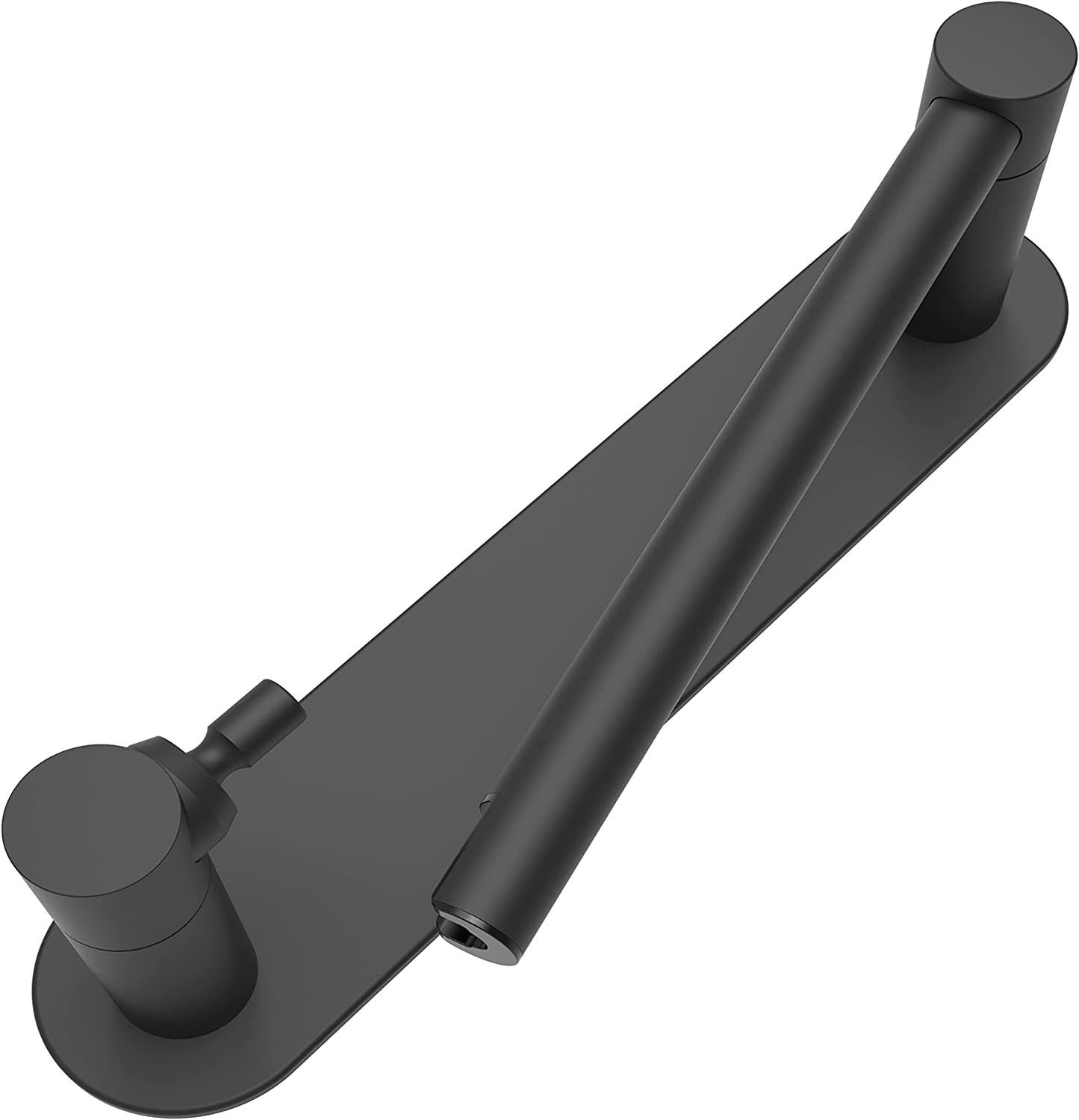 Self Adhesive Double Post Pivot Toilet Paper Holder Matte Black