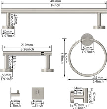 Load image into Gallery viewer, 6 PCs Bathroom Hardware Set, Brushed Stainless Steel
