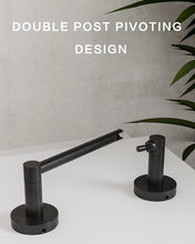 Load image into Gallery viewer, Matte Black Round Pivoting Toilet Paper Holder Set

