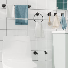 Load image into Gallery viewer, 6 PCS Bathroom Hardware Set, Matte Black Stainless Steel Bathroom Accessories Kit
