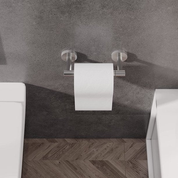Matte Black Double Post Pivoting Wall Mounted Stainless Steel Toilet Paper Holder for Bathroom RV, by FIXSEN